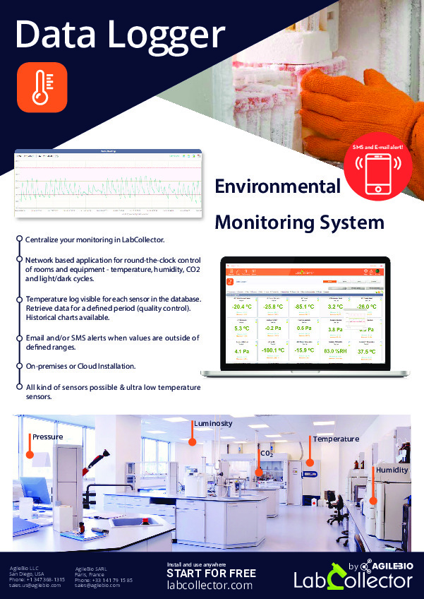 Data Loger Sticker Brochure - Data-logger_brochure - Agilebio - Fourni-Labo